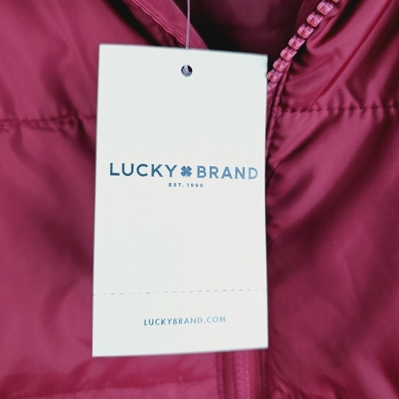 Lucky Brand Boy's Hooded Puffer Vest Sweatshirt Sleeves Jacket Twofer Combo NWT - Picture 4 of 16